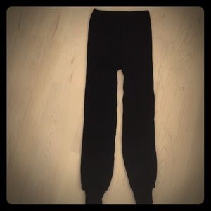 Ribbed knit acrylic leggings will keep you warm